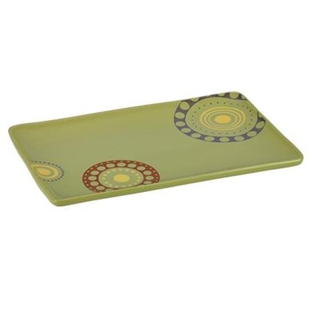 Rachael Ray Rachael Ray 58642 Stoneware 12.75 X 8.25 in. Circles And Dots Rectangular Serving Platter; Green 58642
